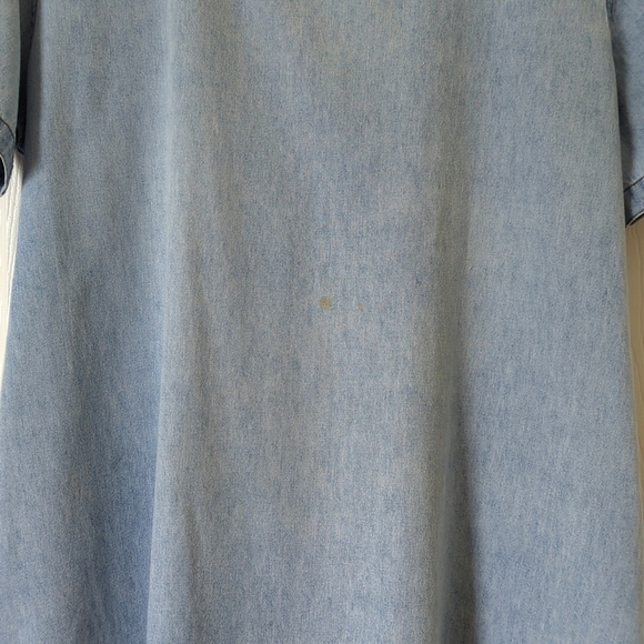 Orvis 80's Vintage Medium Wash Chambray Square Neck Short Sleeve Mini Dress M - Picture 6 of 10